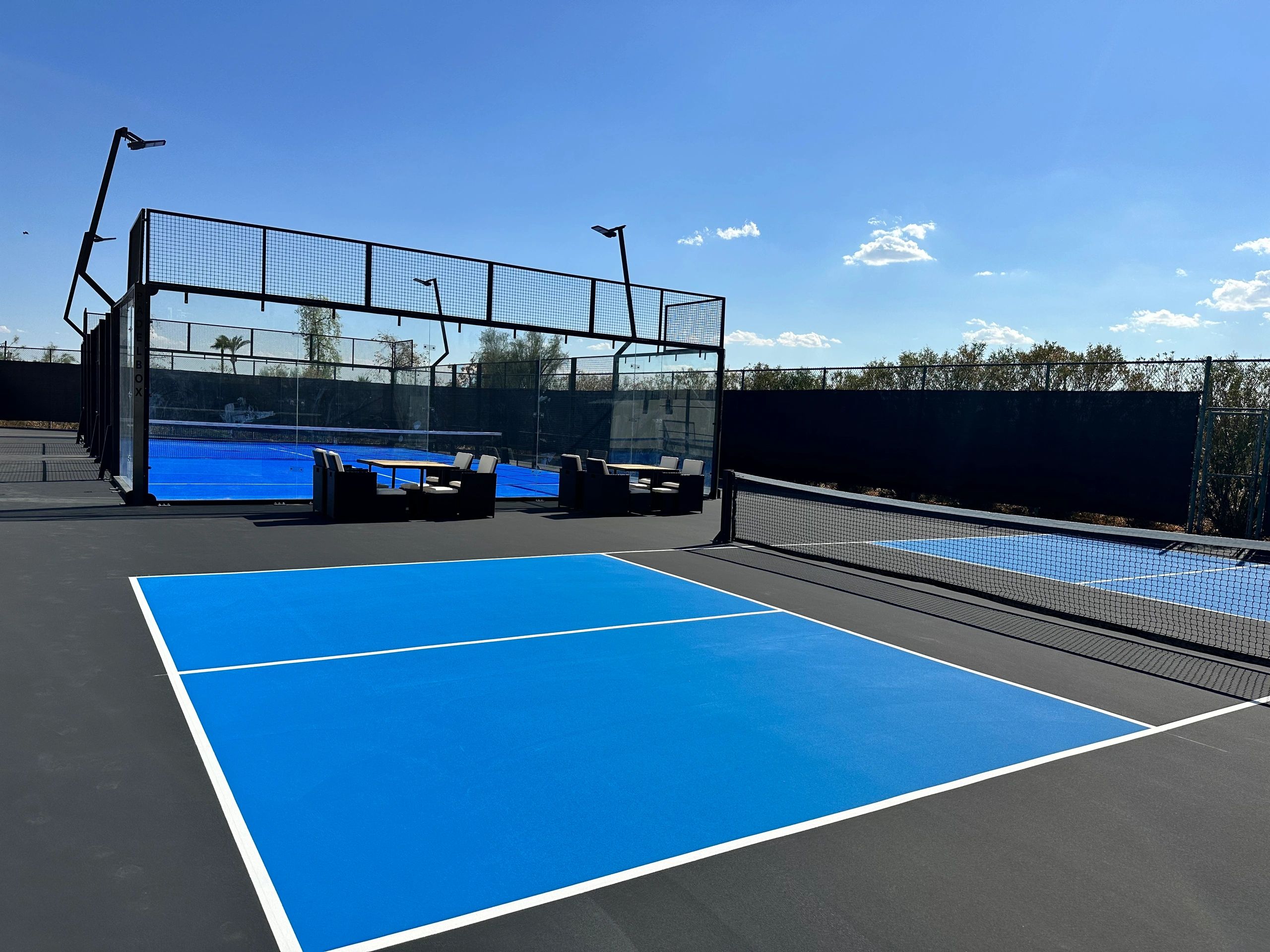 Padel courts at Camelback Padel Club in Phoenix, AZ