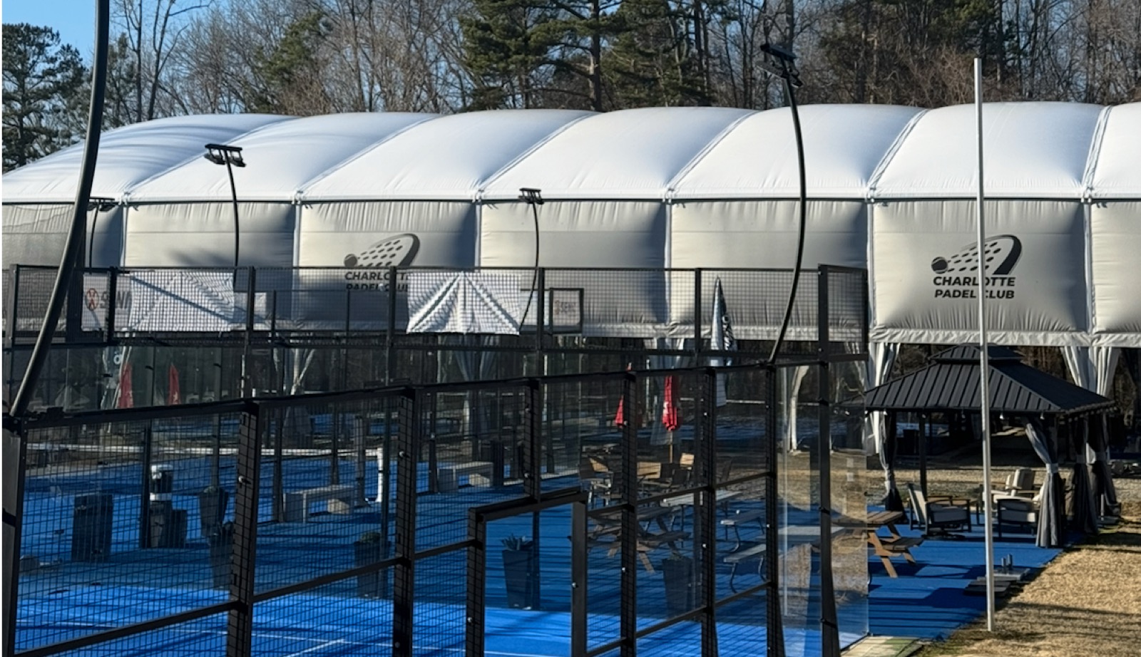 Padel courts at Charlotte Indoor Tennis Club in Charlotte, NC