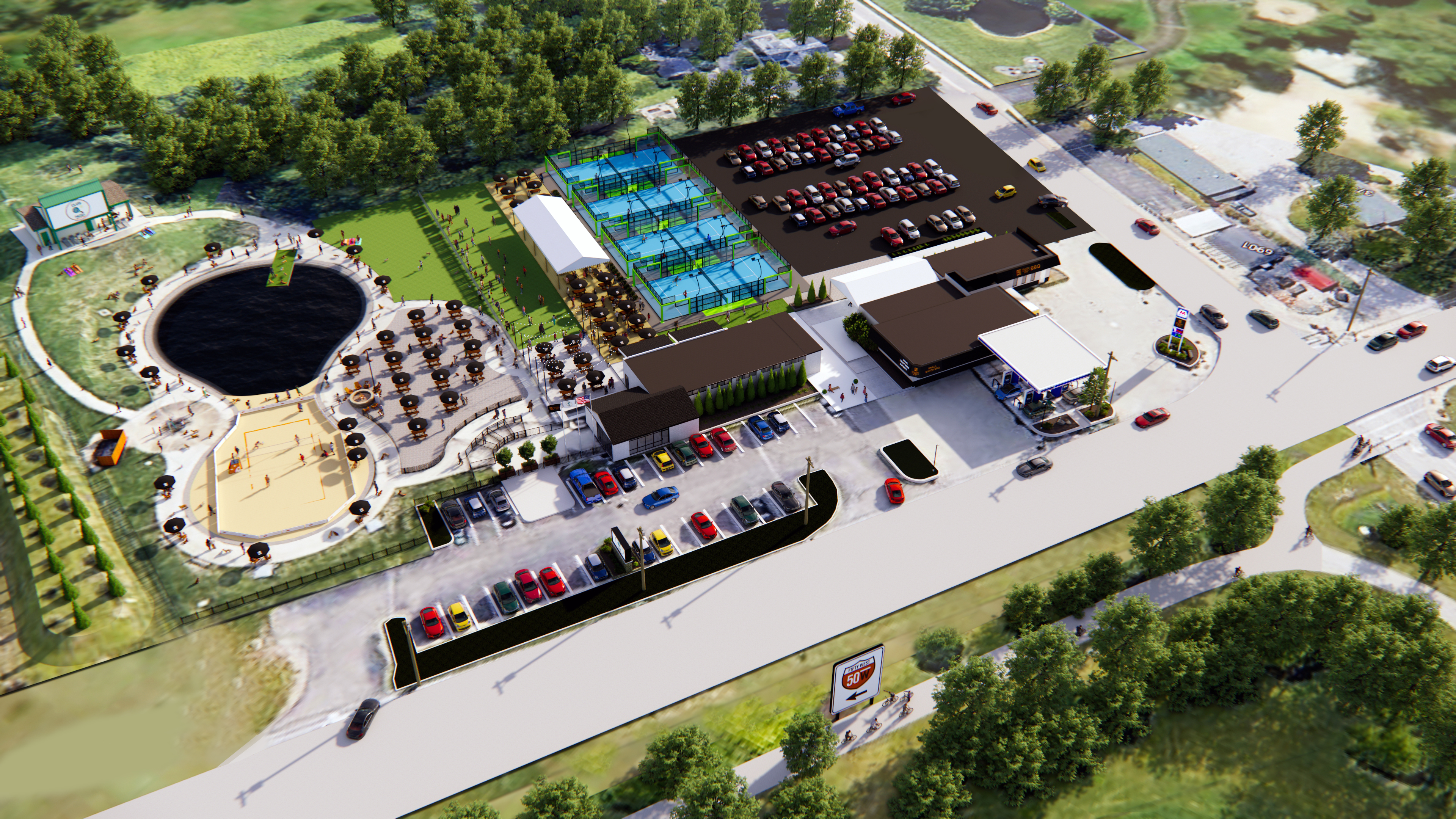 Padel courts at Club Padel in Cincinnati, OH
