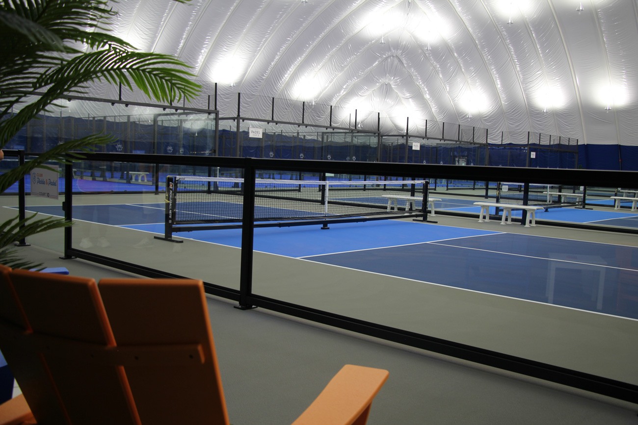 Padel courts at Club Pickle & Padel in Highland Park, IL
