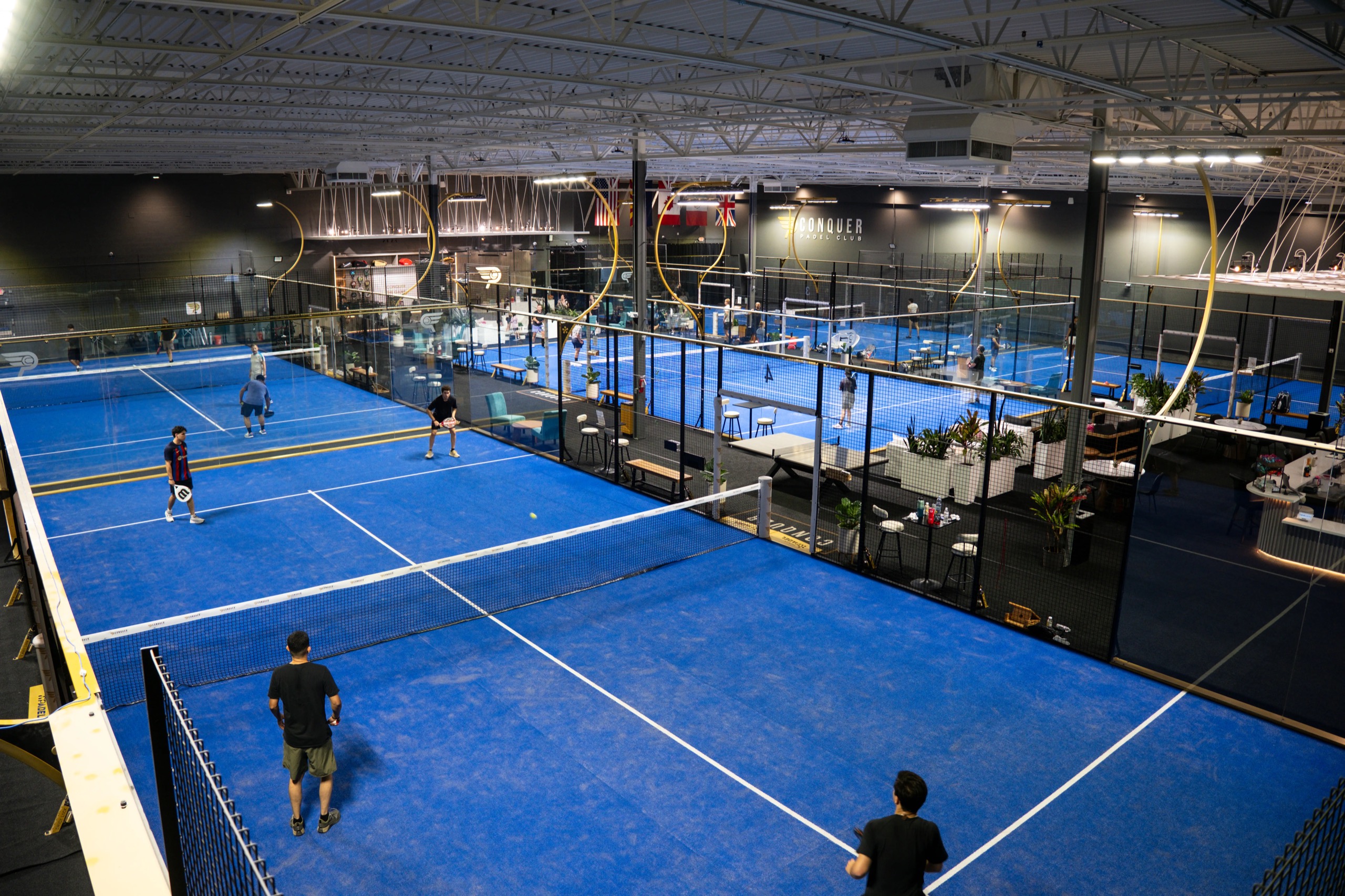 Padel courts at Conquer Padel Club in Tempe, AZ