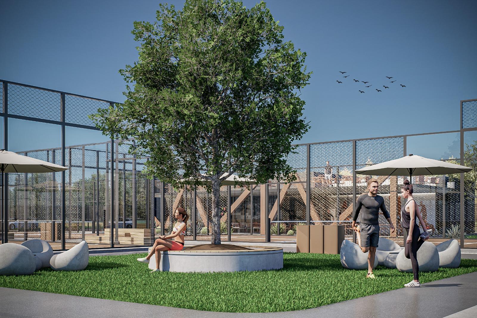 Padel courts at Deuces Padel Club in Laredo, TX