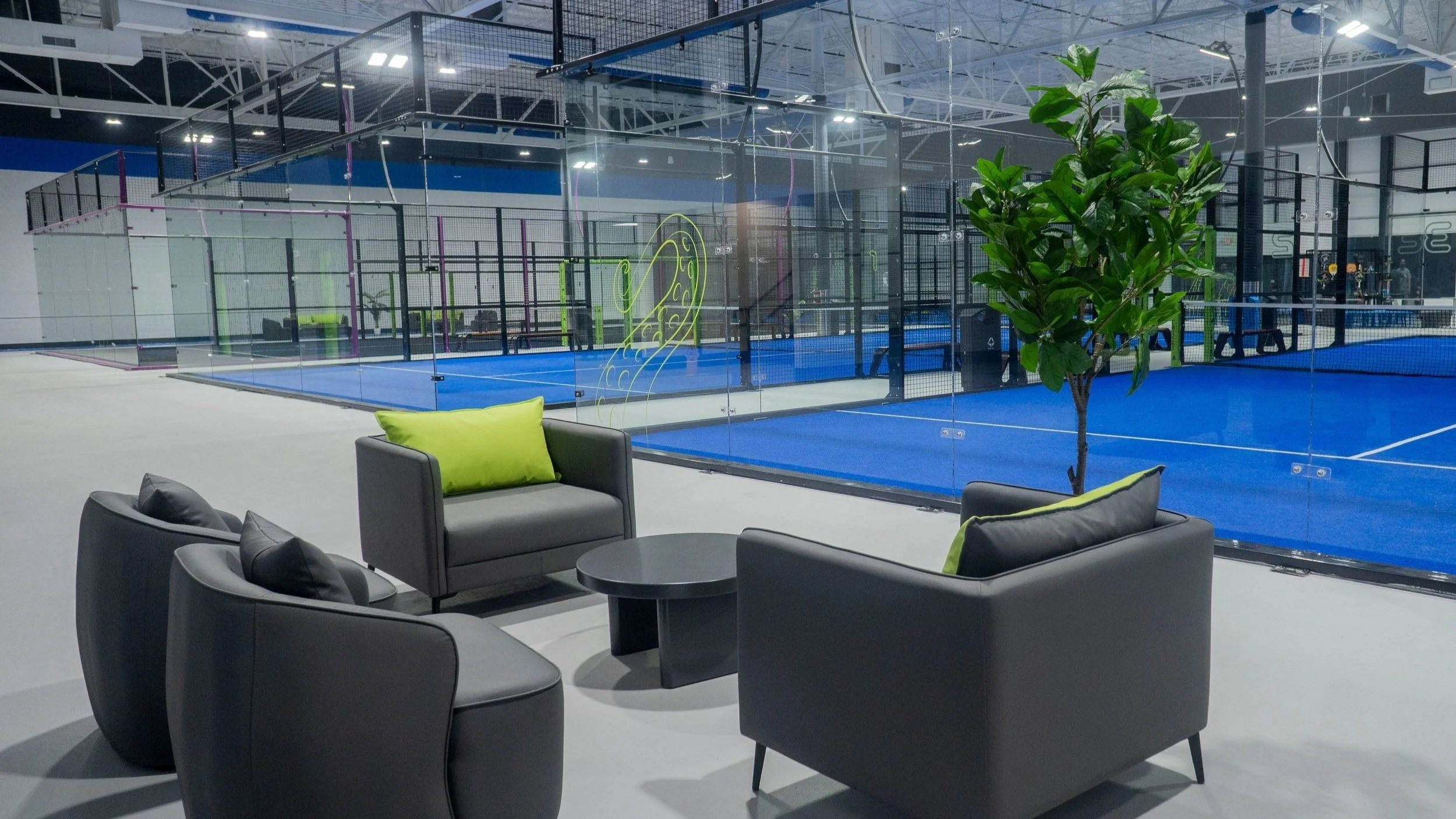 Padel courts at Kraken Padel Club in Farmers Branch, TX