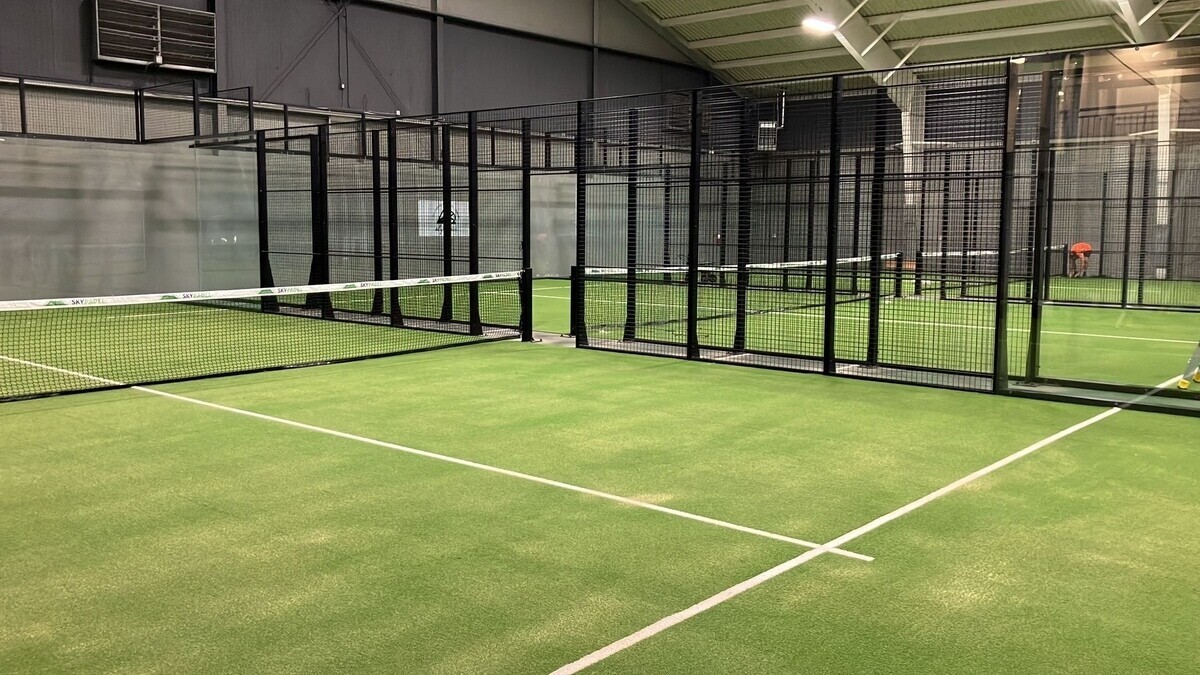 Padel courts at Olympus Padel in Colorado Springs, CO