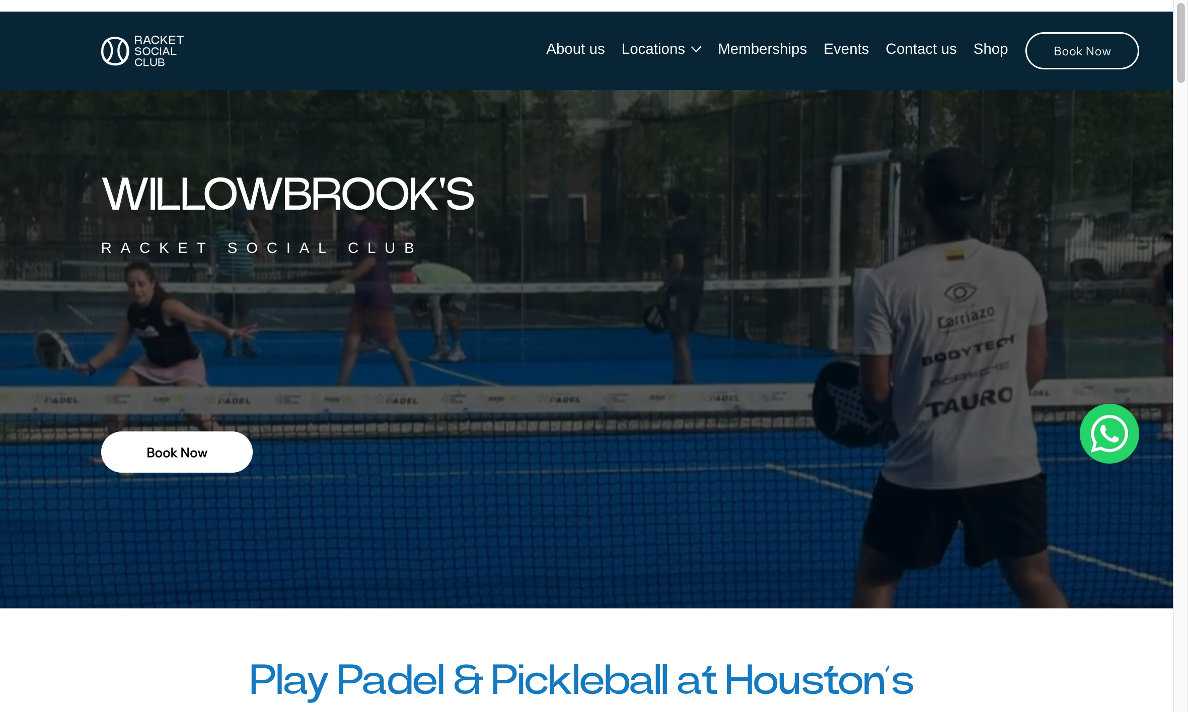 Padel courts at Racket Social Club Houston in Houston, TX