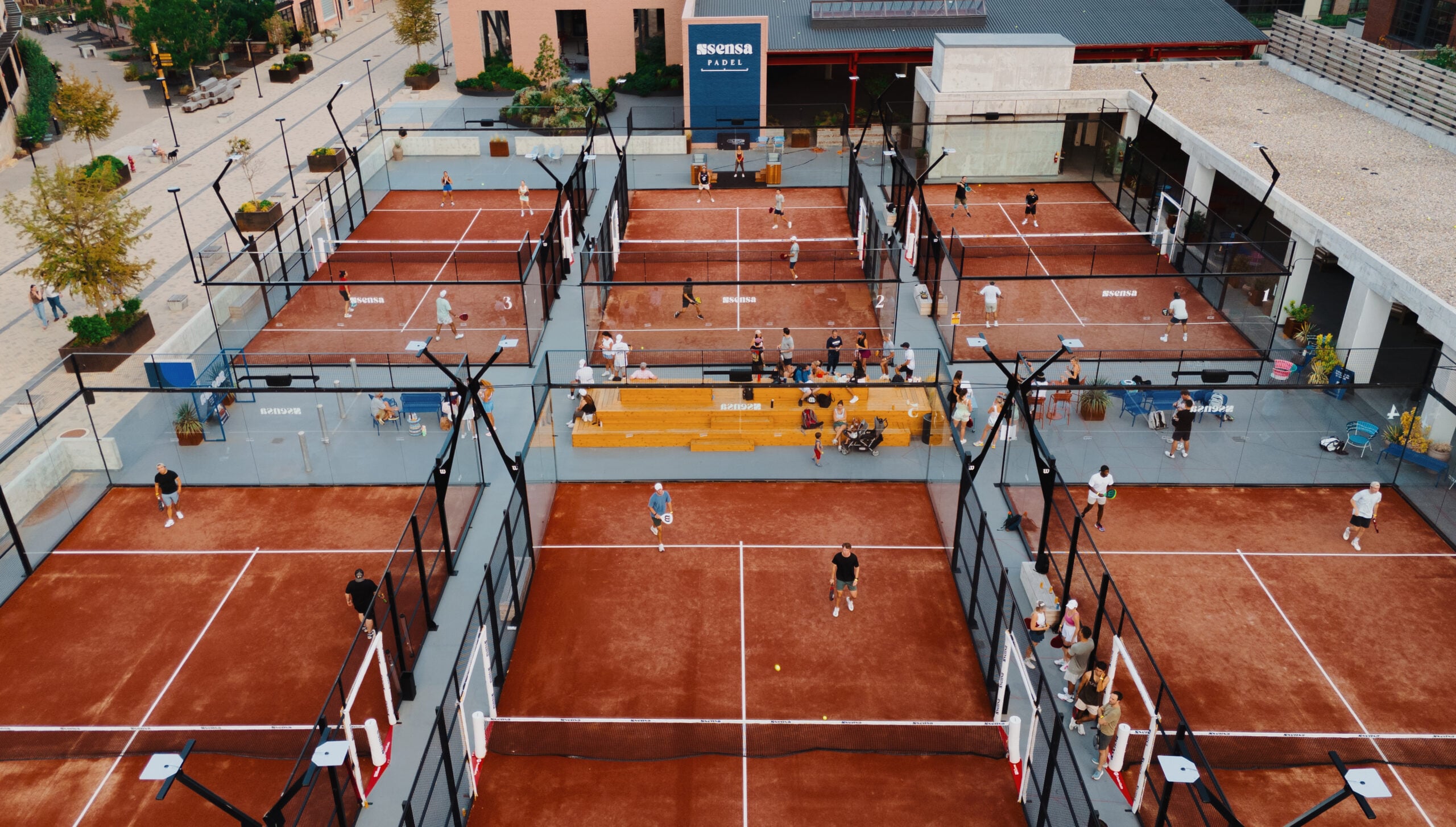 Padel courts at Sensa Padel Austin in Cedar Park, TX