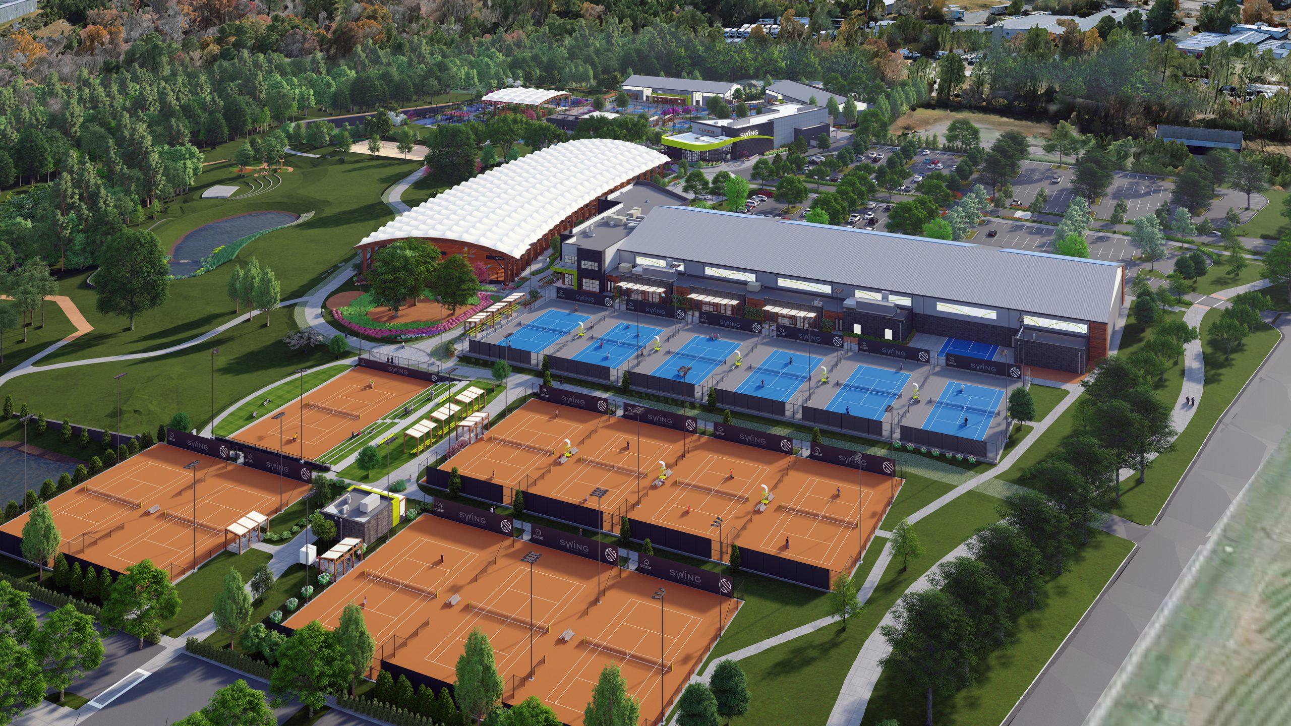 Padel courts at Swing Racquet + Paddle in Raleigh, NC